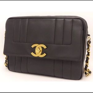 Authentic CHANEL Flap Chain Bag large jumbo Black